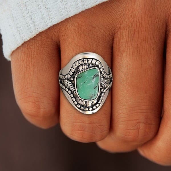Olivenorma Vintage Large Turquoise Ring