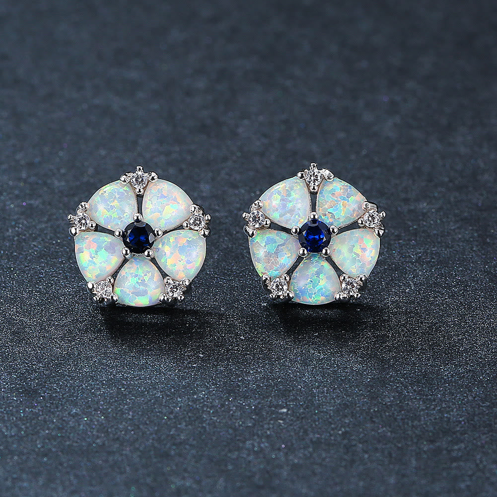 Olivenorma Opal Flower Shaped Earrings