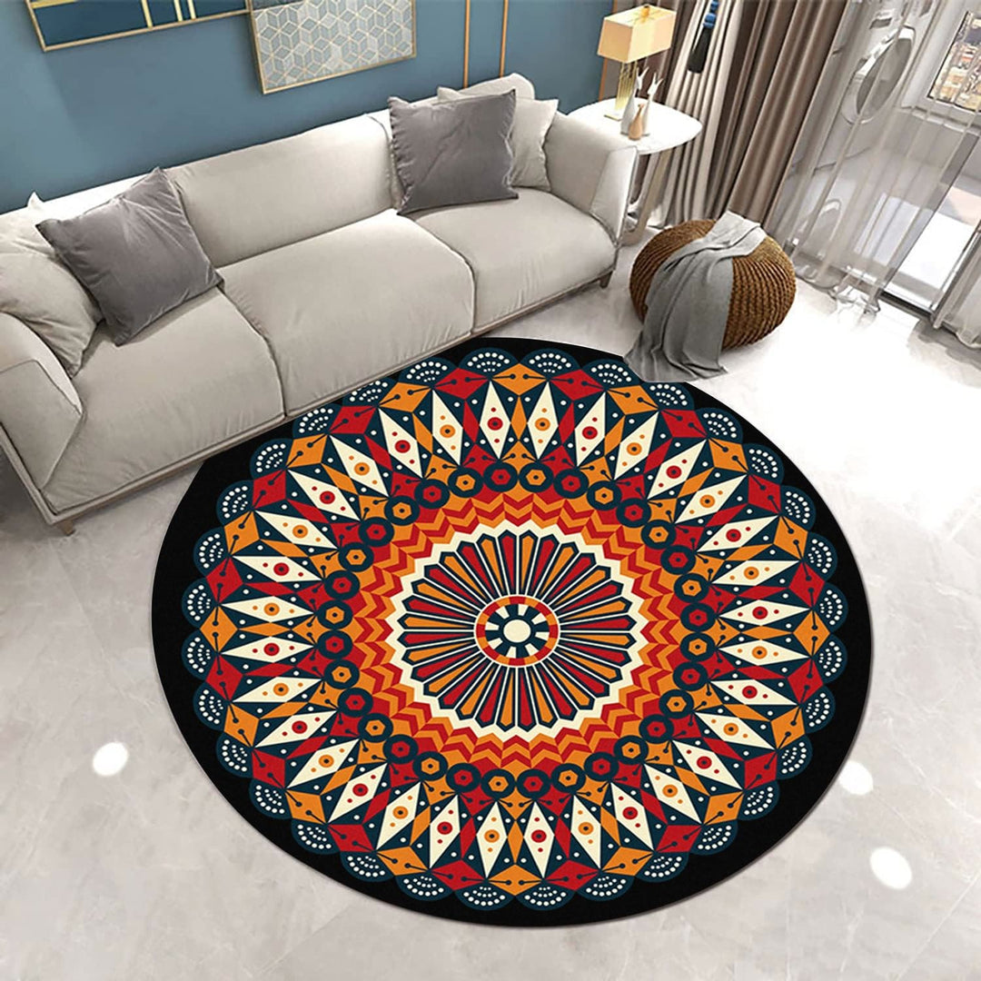 Olivenorma Mandala Round Area Rug Machine Washable Carpet - image 2
