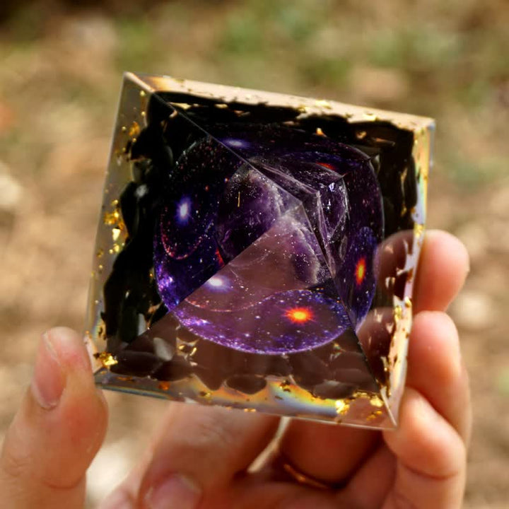 (Clearance 30% OFF / CODE: OFF30) - Olivenorma Yin And Yang Obsidian Orgone Pyramid