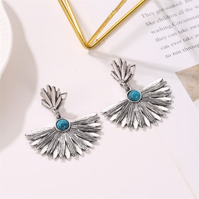 Olivenorma "Beauty And Strength" Vintage Sector Turquoise Earrings