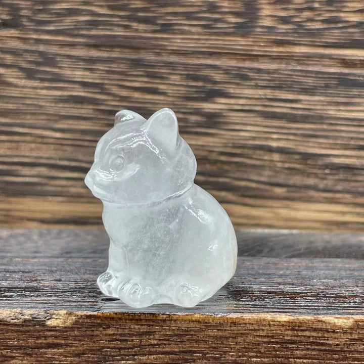 Olivenorma Natural Stone 1.2 Inch Cute Kitten Gemstone Decoration - Clear Crystal - image 27