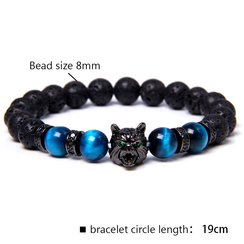 Olivenorma Blue Tiger Eye Wolf Bracelet