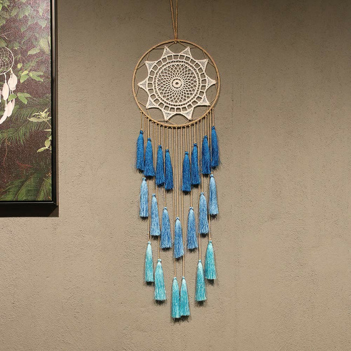 Olivenorma Braided Lace Tassel Pendant Dream Catcher - Blue - image 5