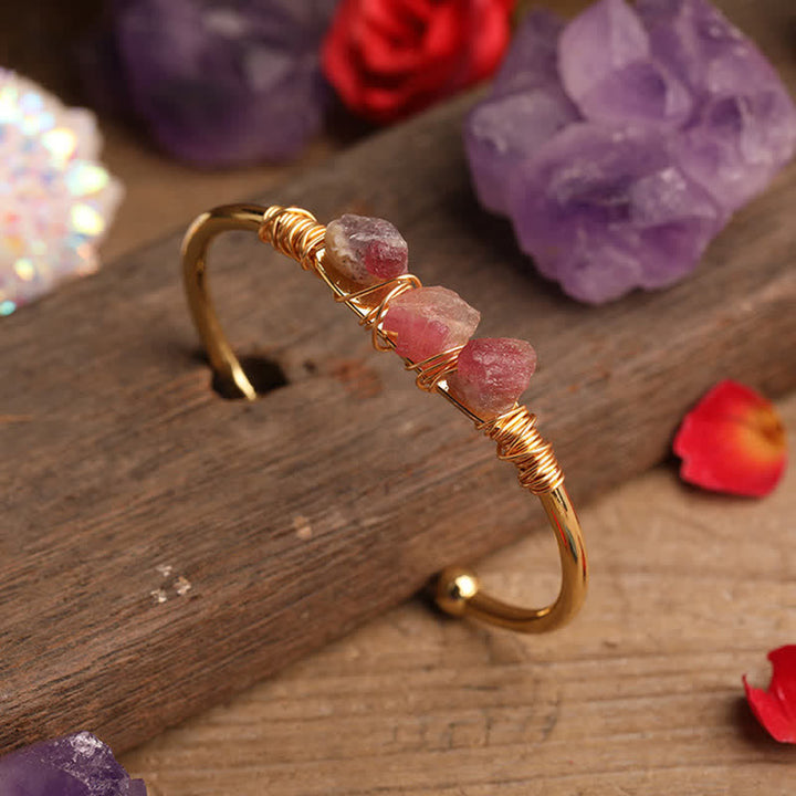 Olivenorma  Vintage Raw Crystal Gemstone Bracelet
