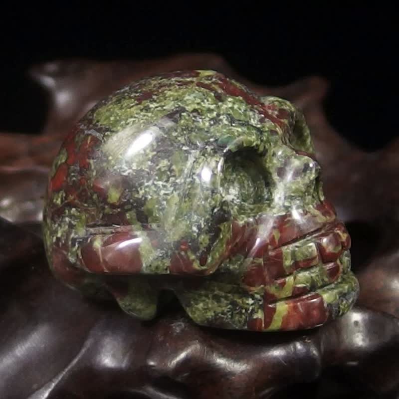 Olivenorma Unakite Crystal Skull Decoration