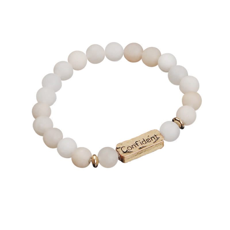 Olivenorma Natural Gemstone Confident Engraving Bracelet