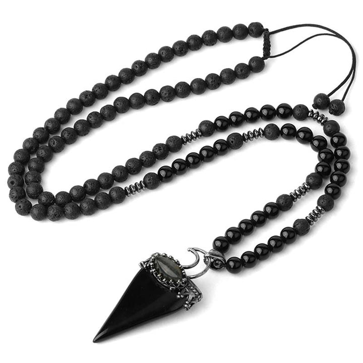 Olivenorma Natural Stone Prismatic Meditation Beaded Necklace