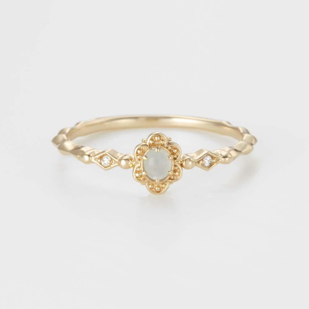 Olivenorma Vintage Natural Aquamarine Daisy Flowers Ring