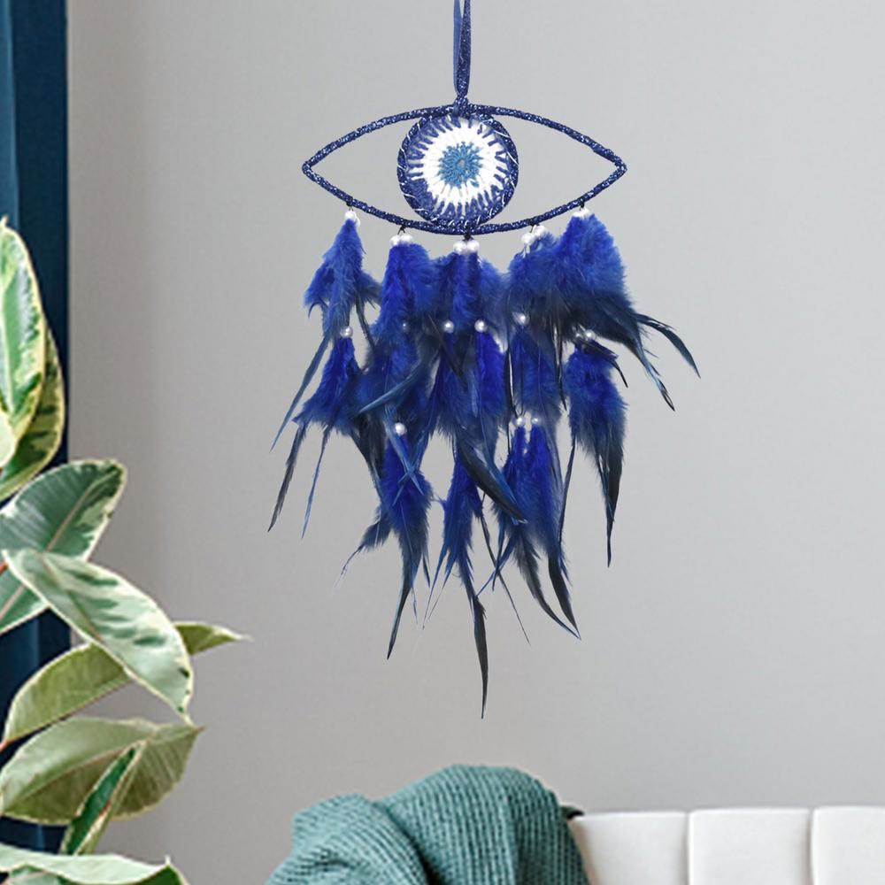 Olivenorma Blue Evil Eye Feather Dream Catcher