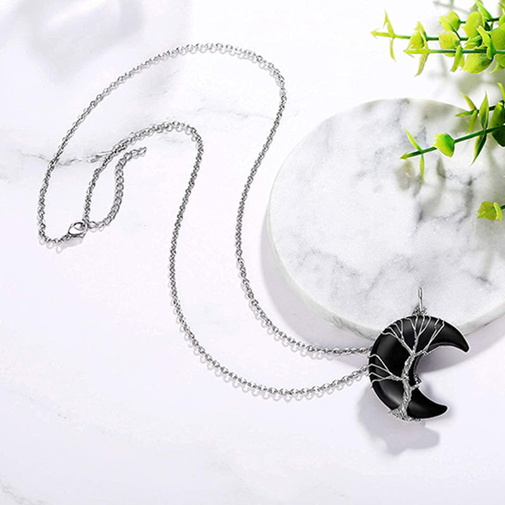 (Clearance 30% OFF / CODE: OFF30) - Olivenorma Natural Chakra Moon Necklace