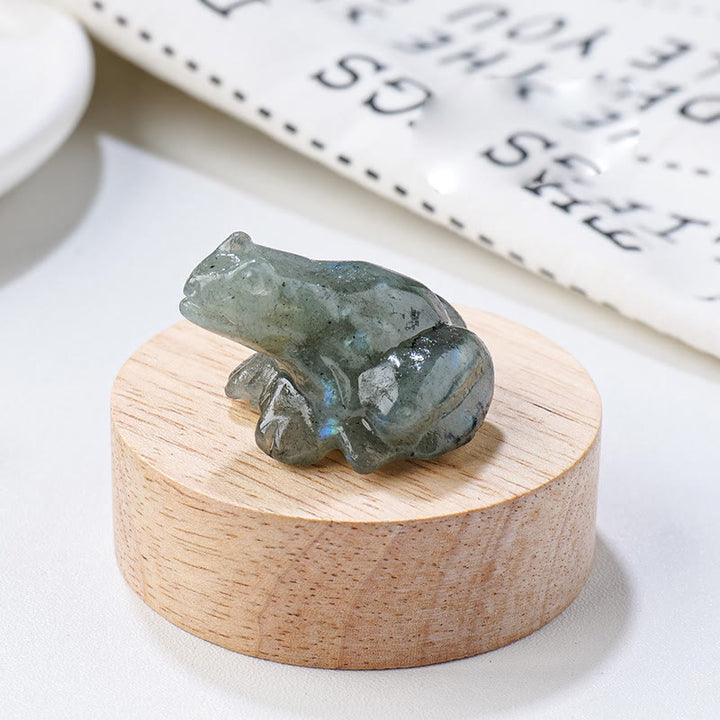 Olivenorma Serene Spirit Gemstone Frog Gemstone Decoration - Labradorite - With Card - image 27