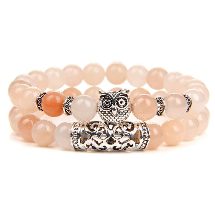 Olivenorma Owl Natural Crystal Beads Bracelet