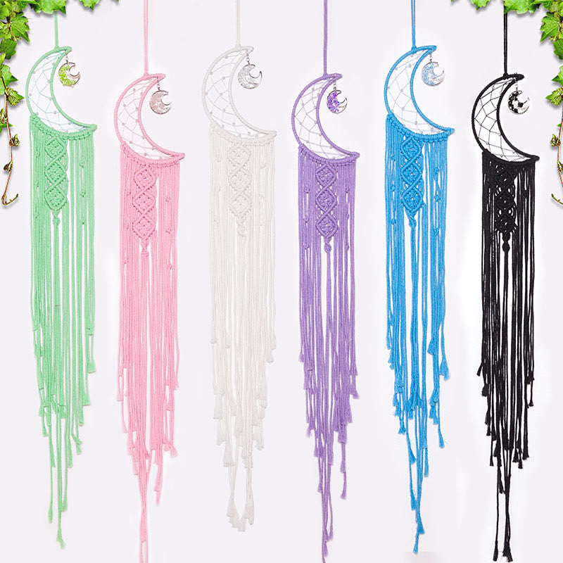 Olivenorma Crystal Tree of Life Braided Cotton Rope Dream Catcher