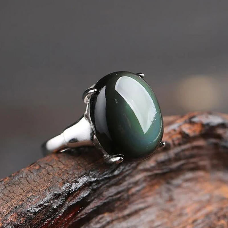 Olivenorma"Spiritual Protection" Natural Obsidian Ring