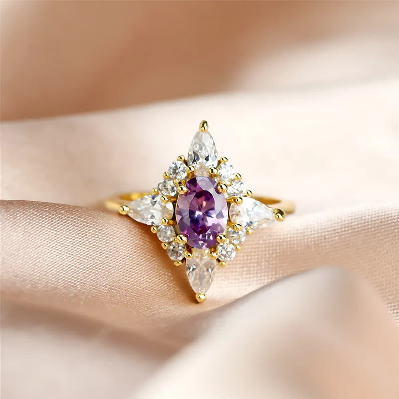 FREE Today: Elegant Amethyst with Zircon Gold Ring  - 10 - image 0