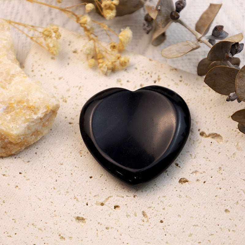 Olivenorma Black Obsidian Protection Heart Worry Stone