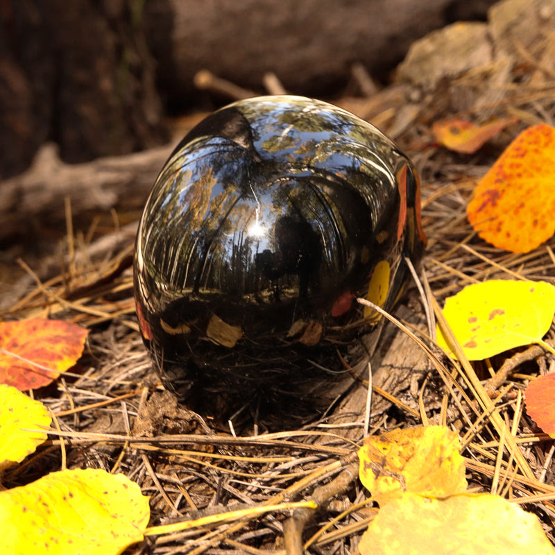 Olivenorma Obsidian Crystal Skull Decoration