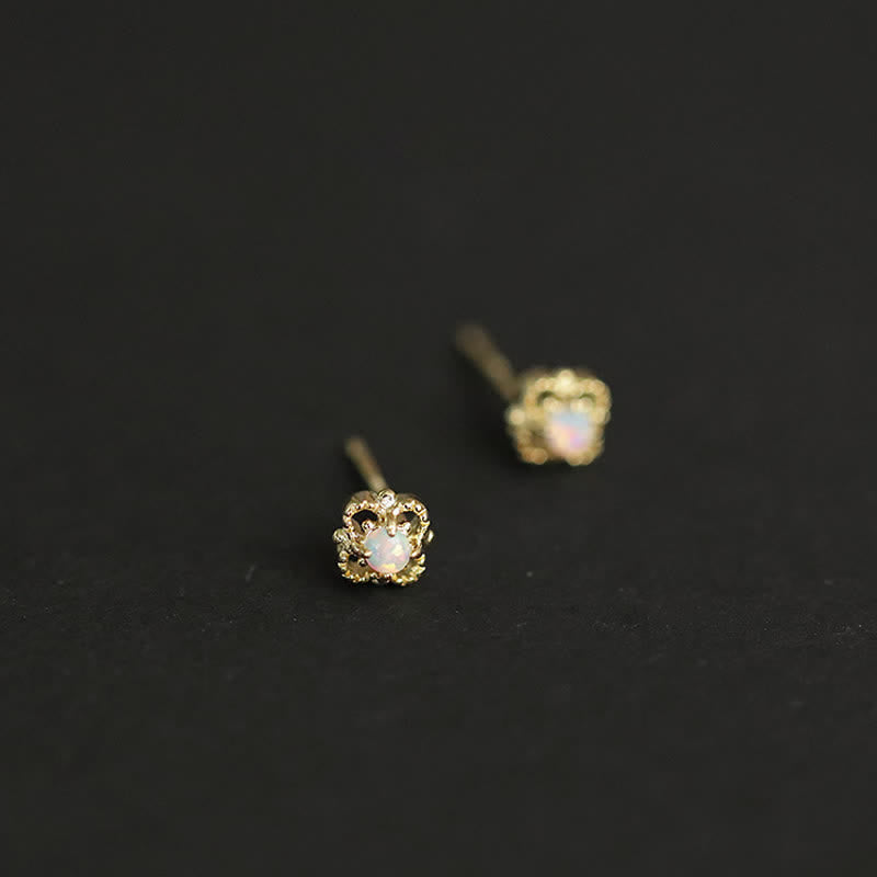 Olivenorma Delicate Vintage Opal Rhombic Earrings