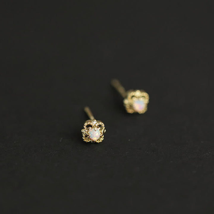 Olivenorma Delicate Vintage Opal Rhombic Earrings