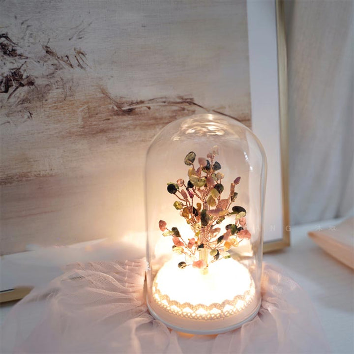 Olivenorma Christmas Tree Crystal Stone Night Light Decoration