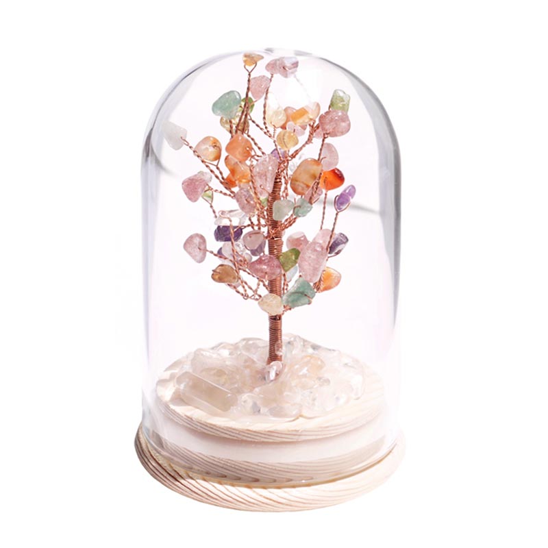 Olivenorma Christmas Tree Crystal Stone Night Light Decoration