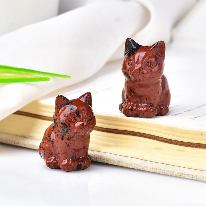 Olivenorma Crystal Kitten Stone Carving Crafts Gemstone Decoration - image 20