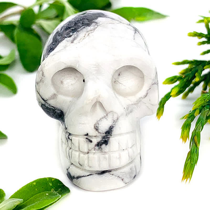 Olivenorma White Turquoise Crystal Skull Decoration