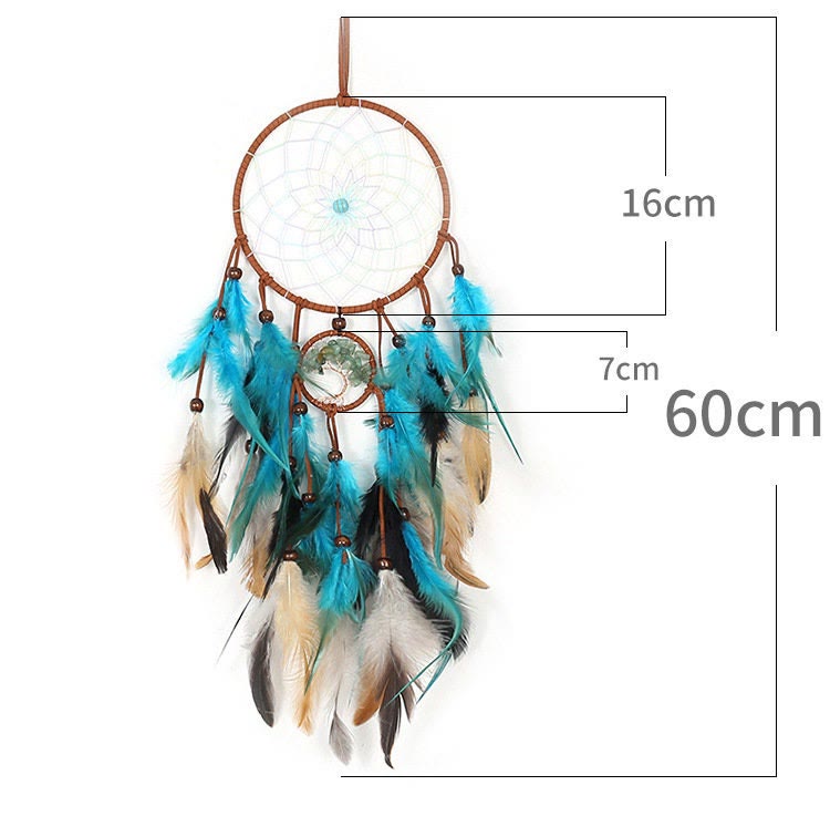 Olivenorma Green Aventurine Tree Of Life Feather Dream Catcher