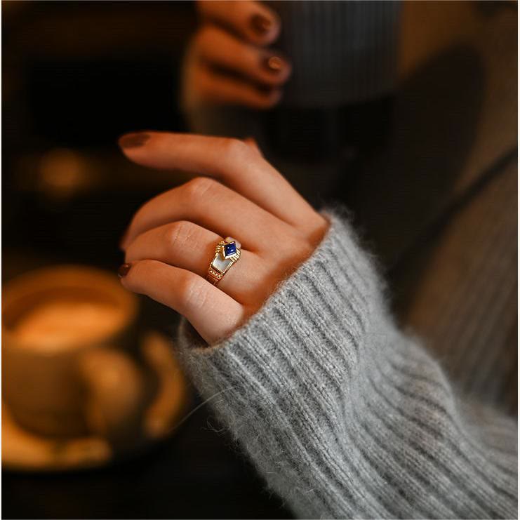 Olivenorma Rhombus Lapis Lazuli Ring