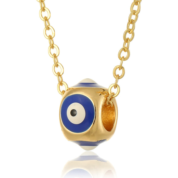 Olivenorma Oil Dripping Round Evil Eye Pendant Necklace