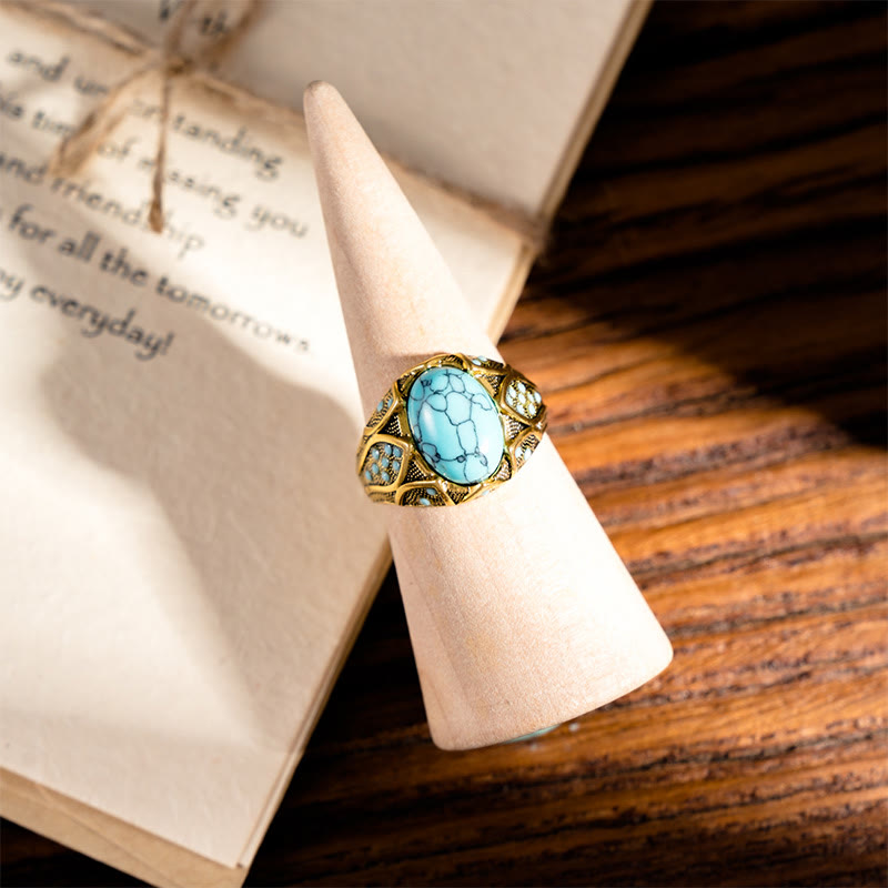 Olivenorma Light Luxury Vintage Turquoise Ring