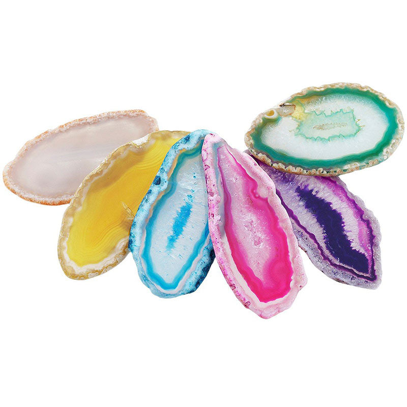 Olivenorma Natural Sliced Agate Gemstone Decoration