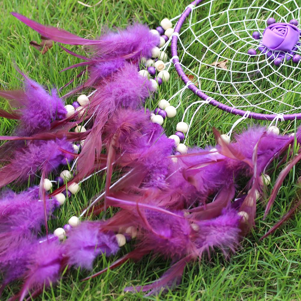 Olivenorma Large Purple Creative Style Rose Dream Catcher