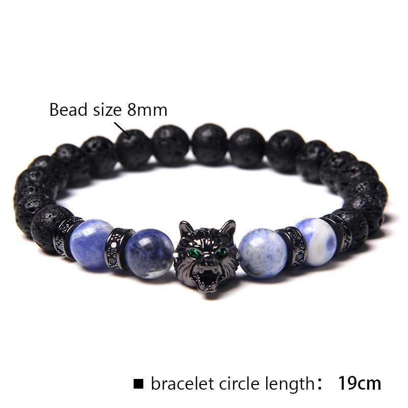 Olivenorma Blue Lace Agate Wolf Bracelet - image 2