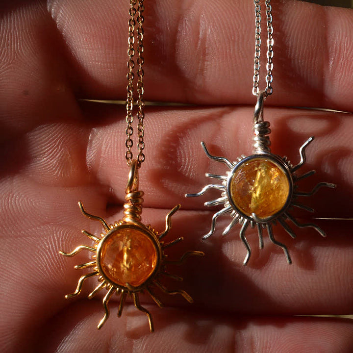 Olivenorma "Catch the sun's rays" - Wire Wrapped Sun Necklace