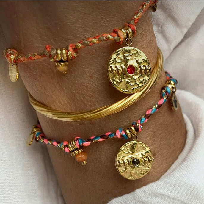 Olivenorma Bohemian 18k Stainless Steel Vintage Braided Bracelet