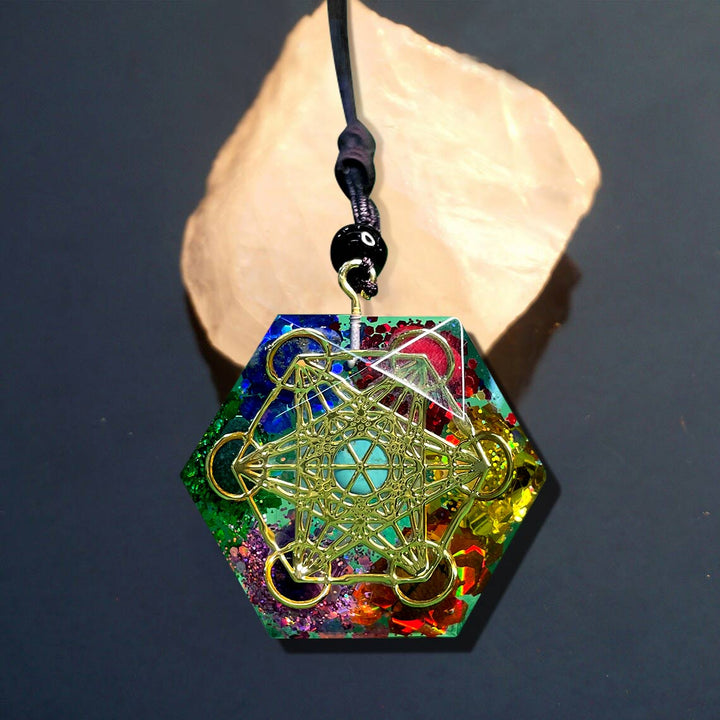 Olivenorma Chakra Metatron's Cube Symbol Meditation Necklace