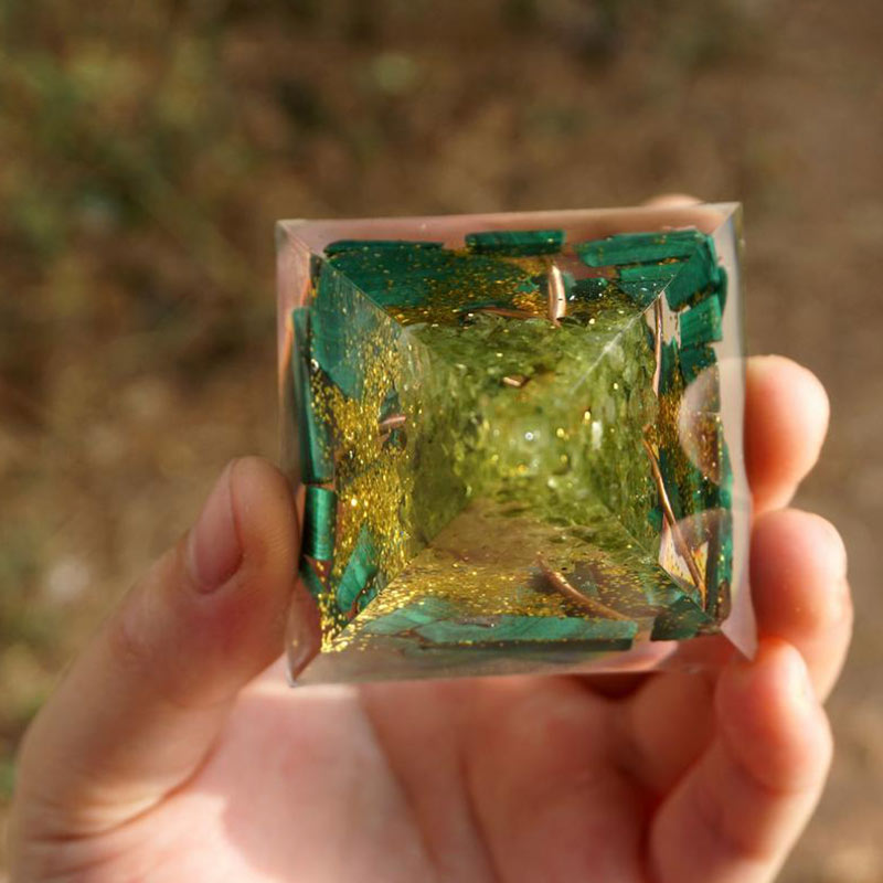 FREE Today: Sacred Heart Forest Malachite & Peridot Orgone Pyramid - image 5