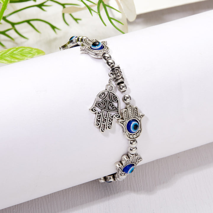 Olivenorma Evil Eye Hamsa Pendant Epoxy Zircon Bracelet