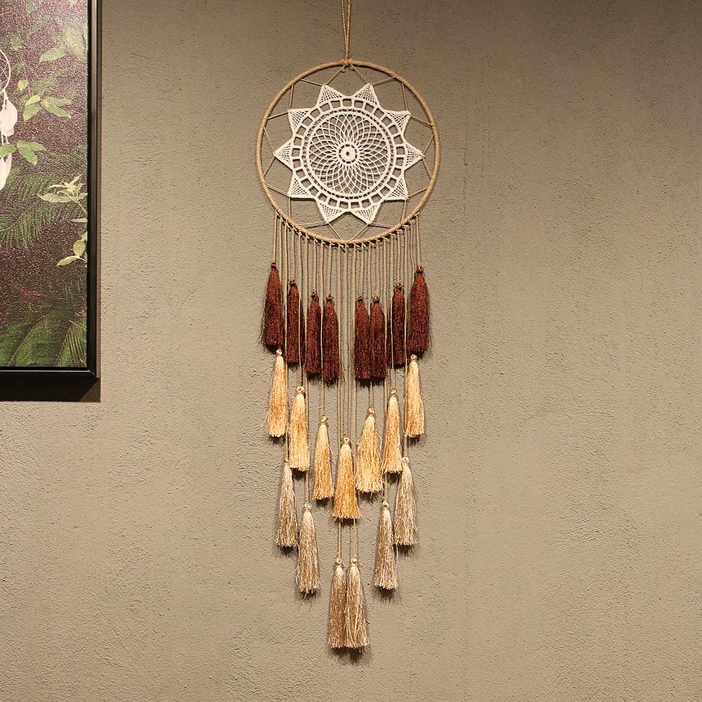 Olivenorma Braided Lace Tassel Pendant Dream Catcher - Brown - image 4
