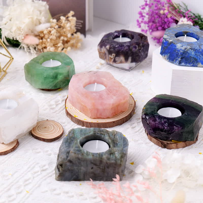 Olivenorma Natural Healing Crystal Candle Holder