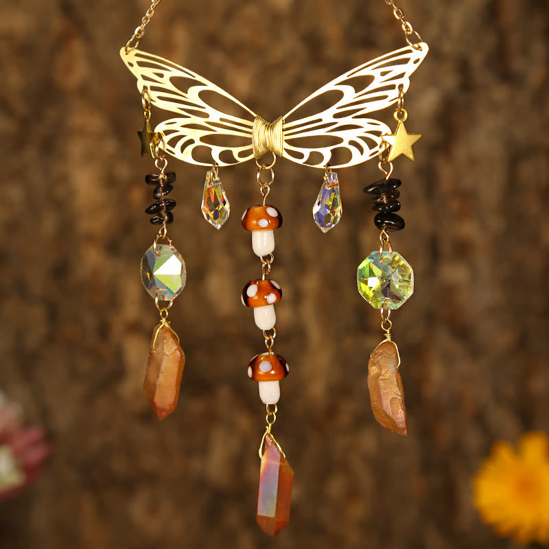 Olivenorma Crystal Butterfly Wings Sunshine Catcher Wind Chime