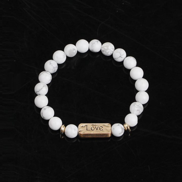 Olivenorma Natural Gemstone Love Powerful Engraving Bracelet
