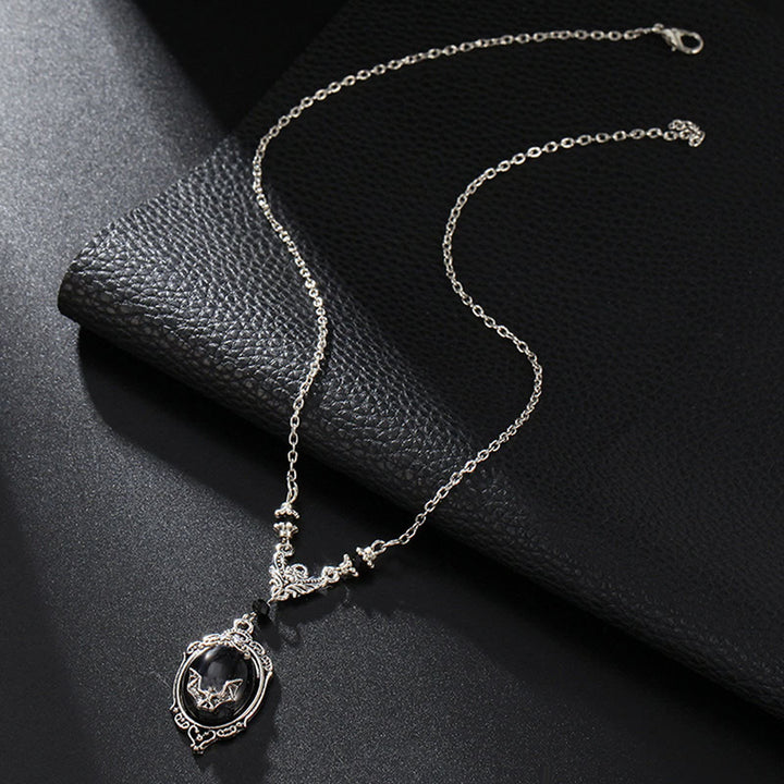 Olivenorma Silver Bat Obsidian Necklace - image 3