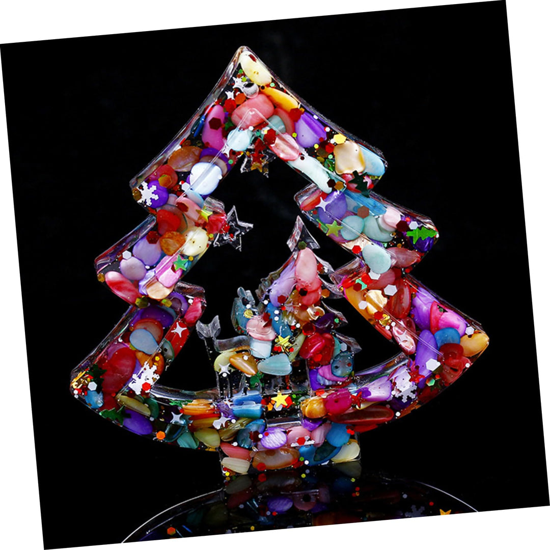 Olivenorma Natural Crystal Gravel Resin Christmas Tree Decoration