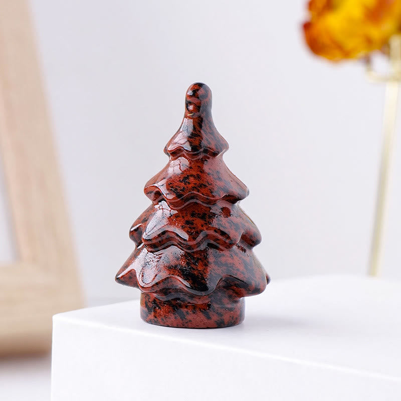 Olivenorma 1pc Natural Crystal Christmas Pine Carving Gemstone Decoration - image 9