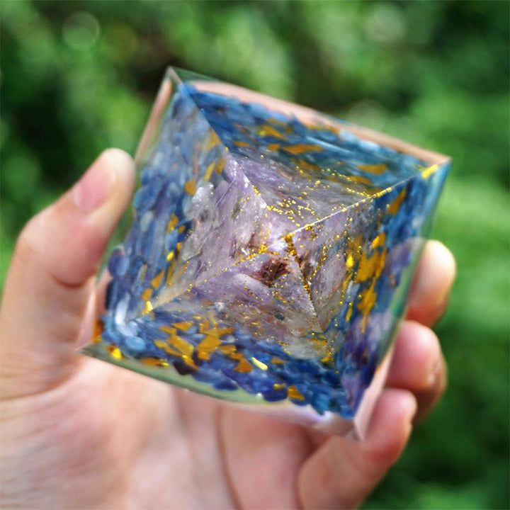 Olivenorma Amethyst Kyanite Tree Of Life Orgone Pyramid