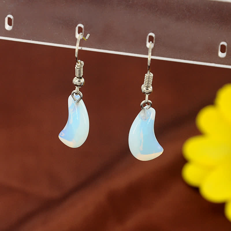 Natural Opal Moon Reki Earrings