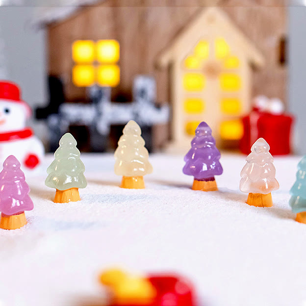 Olivenorma 5Pcs Crystal Mini Christmas Tree Sculpture Gemstone Decoration - image 4